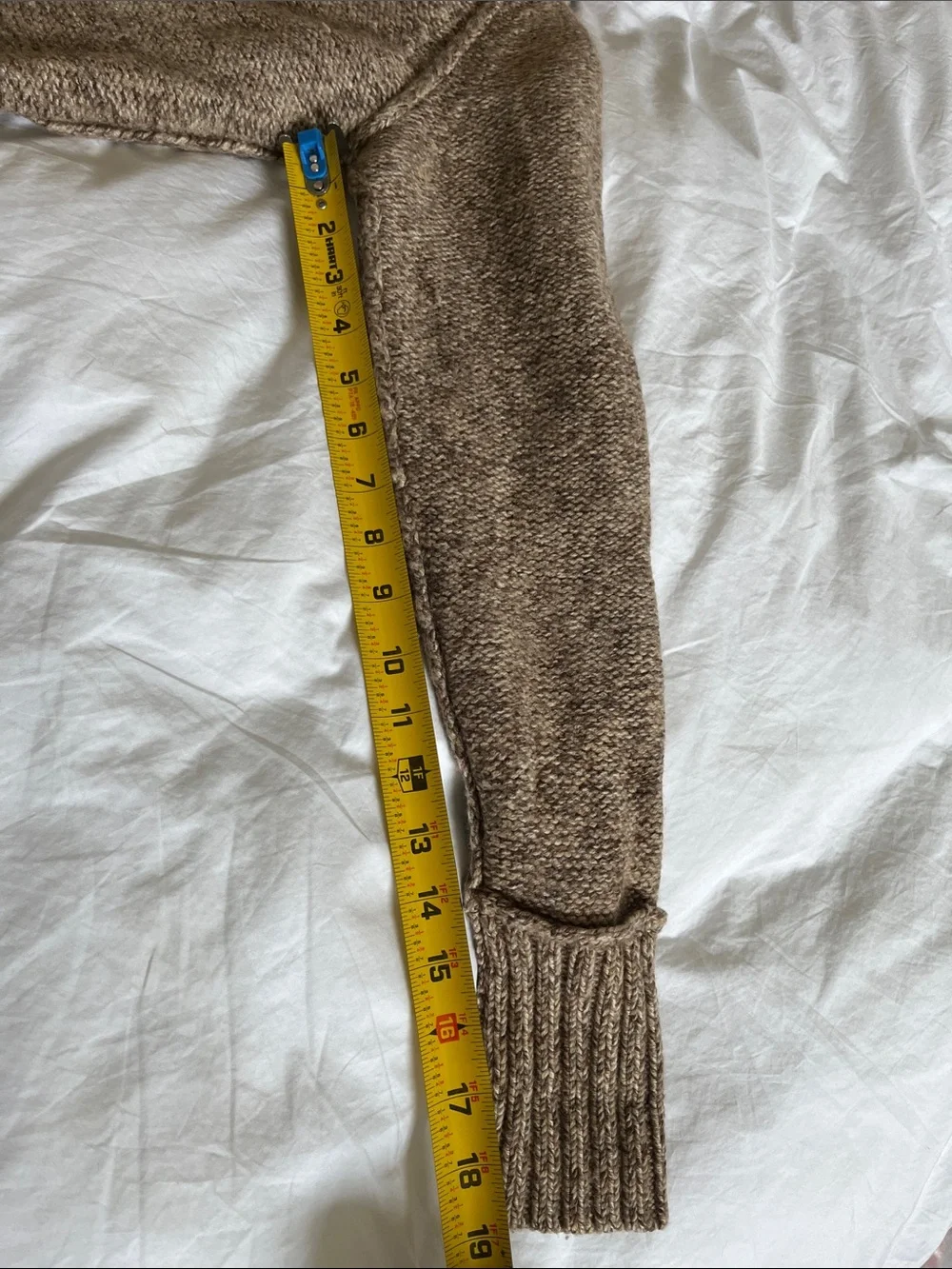 tory burch wool chunky knit beige turtleneck sweater 100% wool autumn layer
